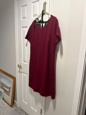 LOFT Short Sleeve Tunic Dress - Wine